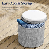Best Choice Products Round Wicker Ottoman, Multipurpose Outdoor Furniture for Patio, Backyard, Additional Seating - Photo 3