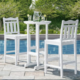nalone Outdoor Bar Chairs and Table Set, HDPE Balcony Adirondack Chairs and Table 3 Pieces Set - Photo 2