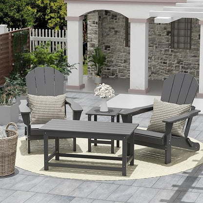 WO WESTIN OUTDOOR HDPE Laguna Outdoor Poly Adirondack Coffee Table, Gray