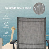 Giantex Set of 2 Patio Lounge Chair Foldable Chaise Lounger, Outdoor Sunbathing Chair W/ 5-Position Backrest - Photo 5