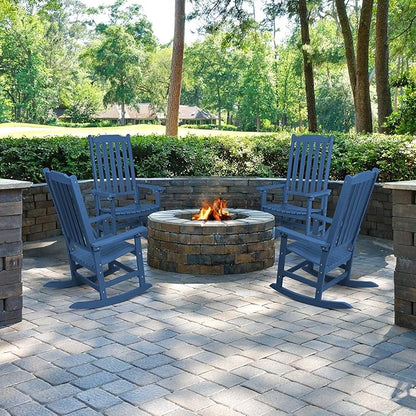 Outdoor Rocking Chair, Oversized All Weather High Back Porch Rocker, Patio Rockers for Outside