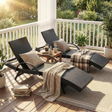 OVENTA Outdoor Wicker Patio Chaise Lounge Chair Set of 2 - Photo 9
