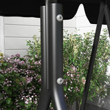 Outsunny 3-Seat Outdoor Patio Swing Chair with Removable Cushion, Steel Frame Stand and Adjustable Tilt Canopy for Patio - Photo 9