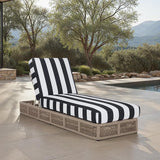 SAFAVIEH Outdoor Patio Furniture Collection - Gillian Heather Tan Rope Daybed, Navy Stripe Cushion, Coastal Sunlounger - Photo 3