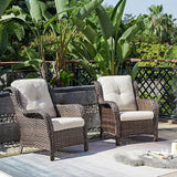 Rilyson Outdoor Wicker Patio Chairs Set of 2: Rattan Dining Chairs Porch Chairs Outdoor Club Chairs with high Back and - Photo 2