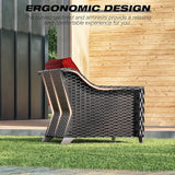Joyside Wicker Patio Chairs Set of 2, Outdoor Rattan Furniture with Wide Armrest and Thick Cushions - Photo 5