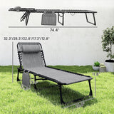Outsunny Folding Chaise Lounge Chair, Patio Sun Tanning Chair, Outdoor Chaise Lounger with 5-Position Reclining Back - Photo 7
