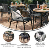 EMMA + OLIVER Set of 2 Modern Rattan Indoor/Outdoor Stack Chairs - Photo 5