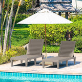 Outdoor Chaise Lounge Chair Set of 2– 5-Position Adjustable Backrest, Waterproof Resin Wicker Sun Lounger for Pool - Photo 2
