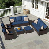 6 Pieces Patio Conversation Furniture Set - 2 Sofas, 2 Swivel Chairs, 2 Ottomansm - Photo 1