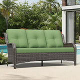 Joyside Outdoor Patio Couch, 3 Seater Outdoor Wicker Sofa with High Back, Deep Seating, Wide Armrest, Thickened Cushions - Photo 1