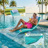 nalone Folding Pool Lounge Chairs Set of 2, HDPE Outdoor Pool Chaise Lounge with Pillow - Photo 3