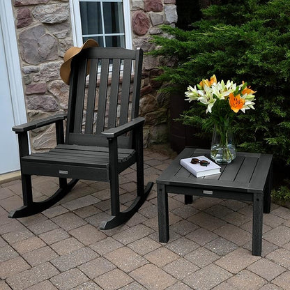 highwood AD-KITRKCH1-BKE Lehigh 2 Rocking Chairs with Adirondack Side Table, Black