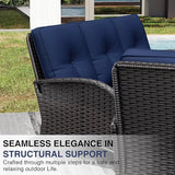 Joyside Wicker Patio Furniture Set, 6 Piece Outdoor Furniture Set with Thickened Cushions, High Back, Deep Seating - Photo 8