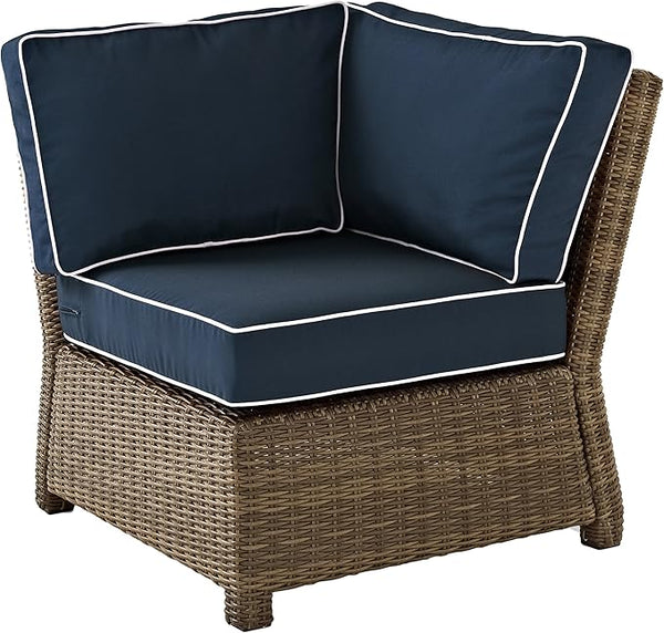 Crosley Furniture Bradenton Corner Outdoor Sectional Chair, Wicker Patio Chairs for Porch, Deck, Backyard - Photo 1