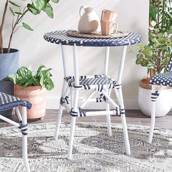 SAFAVIEH Outdoor Collection California Navy/Navy Bistro Table (Fully Assembled)