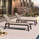 PURPLE LEAF Outdoor Chaise Lounge Chair Set of 2, Patio Pool Textilene Loungers with Adjustable Backrest and Wheels - Photo 1