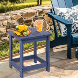 LZRS Adirondack Square Outdoor Side Table for Patio, Pool Composite Patio Table, HDPE End Tables for Backyard, Pool - Photo 6