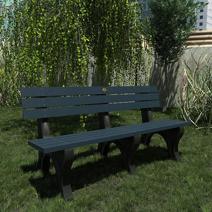 Sequoia Professional Aurora Park Bench, 6 ft, Federal Blue