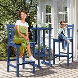 nalone Outdoor Bar Chairs and Table Set, HDPE Balcony Adirondack Chairs and Tables 3 Pieces Set - Photo 5