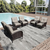 Joyside Wicker Patio Chairs, 6 Piece Rattan Outdoor Furniture with Thickened Cushions, High Back, Deep Seating - Photo 1