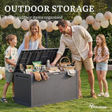 YITAHOME 90 Gallon Large Outdoor Deck Box, Lockable Waterproof Resin Storage Box with Handles - Photo 6