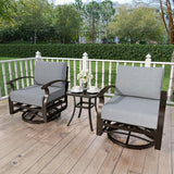 Kurapika 3 Pieces Patio Furniture Set, Outdoor Aluminum Rocking Chair - Photo 7