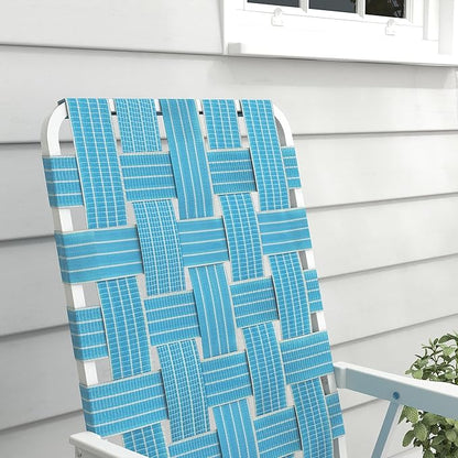 Outsunny Set of 2 Patio Folding Chairs, Classic Outdoor Camping Chairs, Portable Lawn Chair Set for Camping, Garden, Pool, Beach, Backyard with Armrests, Blue