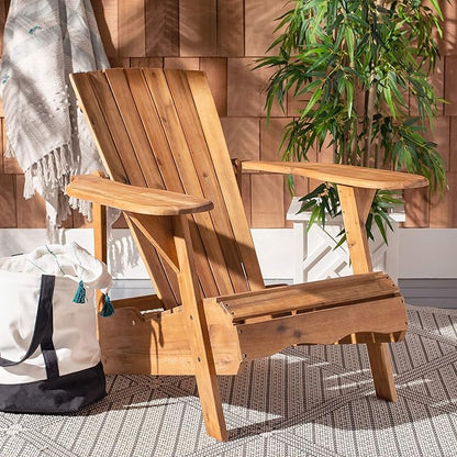Safavieh Patio Collection Hampton Adirondack Acacia Wood Chair, Natural