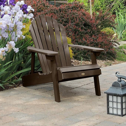 highwood Hamilton Made in the USA Folding and Reclining Adirondack Chair, Adult Size, Weathered Acorn