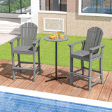 Tangkula Outdoor Tall Adirondack Chair 30 Inches Seat Height, HDPE Bar Height Patio Chair with High Backrest - Photo 4
