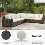 Signature Design by Ashley Kimora Right-Arm Facing Contemporary 4-Piece Outdoor Sectional with Cushion and 6 Throw - Photo 4
