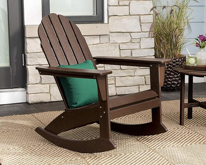 POLYWOOD Vineyard Rocking Chair Slate Grey - Heavy Duty HDPE Outdoor Patio Rocker - All-Season Composite Resin Furniture for Porch, Deck & Garden - Classic American Made Design