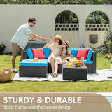 Devoko 5 Pieces Patio Furniture Sets All Weather Outdoor Sectional Patio Sofa Manual Weaving Wicker Rattan Patio - Photo 6