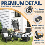 Adirondack Chair with Ottomans Set of 3, HDPE All-Weather Outdoor Footrest - Photo 6