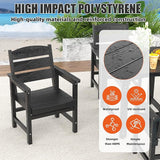3-Piece HIPS Patio Dining Set, Outdoor Dining Table and Chairs Set with Umbrella Hole - Photo 4