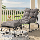 YITAHOME Patio Lounge Chair with Ottoman, Oversized Papasan Chair with Soft Cushion - Photo 2