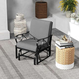 Giantex Outdoor Glider, Patio Rocking Chair with Thick Cushion, Sturdy Metal Frame, Curved Armrest, Ergonomic Design - Photo 10