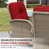 Joyside Wicker Patio Furniture Set, 6 Piece Outdoor Furniture Set with Thickened Cushions, High Back, Deep Seating - Photo 5