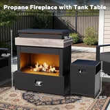 Outdoor Aluminum Furniture Set, 6-Piece Patio Conversation Set, 2 Swivel Chairs, 2 Chairs, 1 Sofa and 1 Fireplace - Photo 3