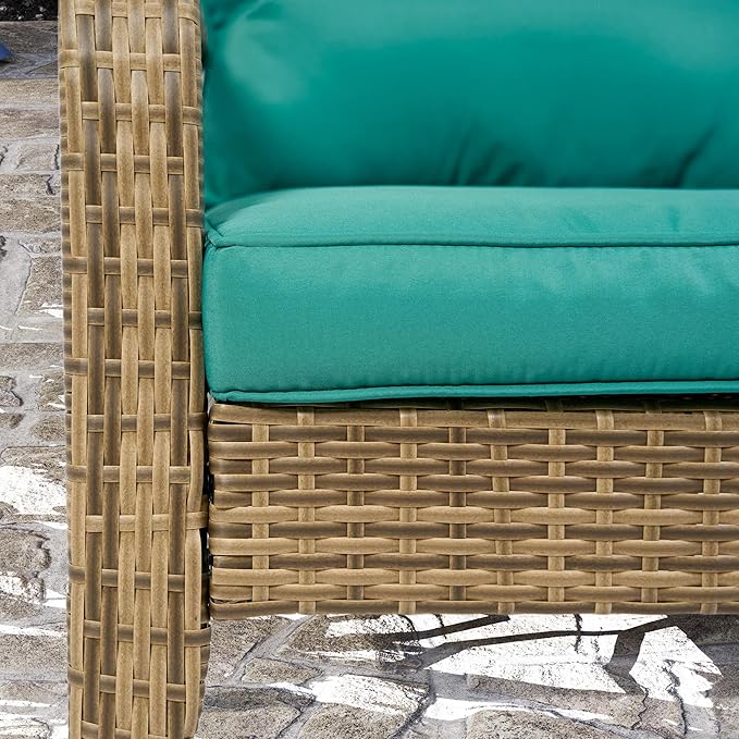 Outsunny Patio Wicker Adirondack Chair, Outdoor All-Weather Rattan Fire Pit Chair with Soft Cushions - Photo 9