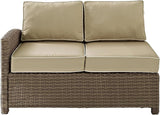 Crosley Furniture Bradenton Outdoor Sectional Left Side Loveseat, 2-Person Wicker Patio Couch for Deck - Photo 3
