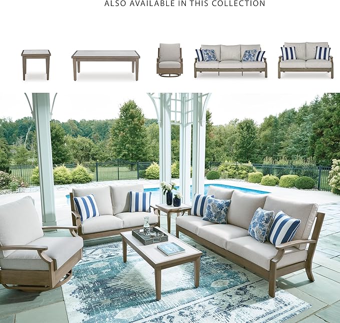 Signature Design by Ashley Rainier Ranch Contemporary Nuvella Weather Resistant Fabric Outdoor High Back Swivel Glider - Photo 6