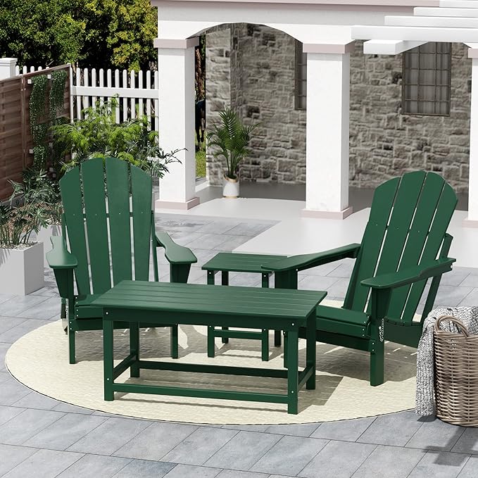 WO WESTIN OUTDOOR HDPE Laguna Outdoor Poly Adirondack Coffee Table, Dark Green