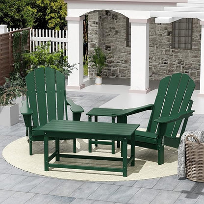 WO WESTIN OUTDOOR HDPE Laguna Outdoor Poly Adirondack Coffee Table, Dark Green