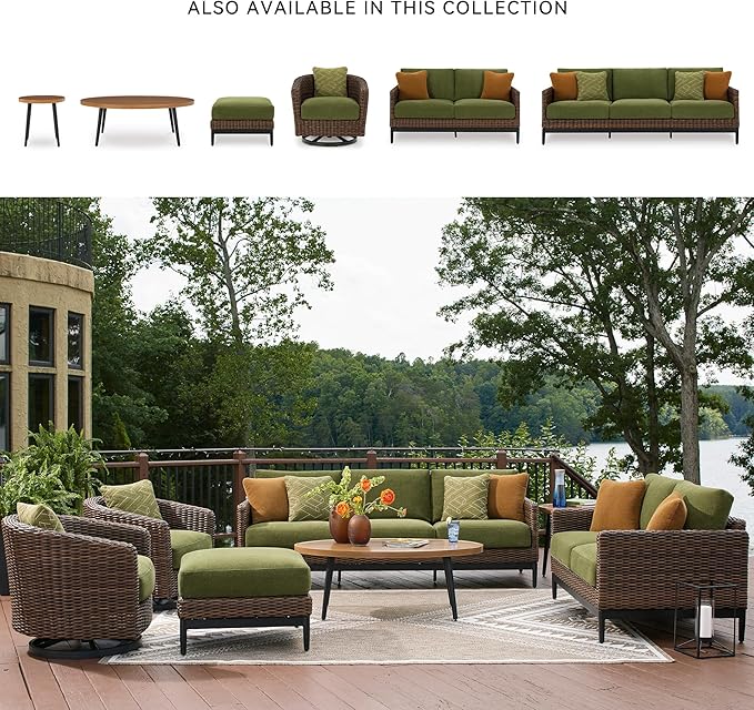 Signature Design by Ashley Horizon Hall Casual Outdoor Weather Resistant Swivel Lounge Chair with Removable Cushion - Photo 5
