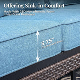Outdoor Patio Leg Sofa Chairs Set of 2 Steel Frame Porch Furniture with Deep Seating and 5.75" Cushions for Lawn - Photo 3