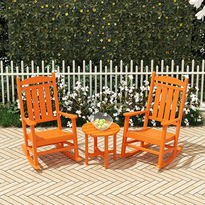 WO WESTIN OUTDOOR HDPE Laguna Classic Porch Rocking Chair (Set of 2), Orange