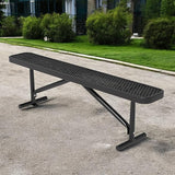 6 Feet Outdoor Benches, Black Heavy Duty Metal Park Bench for Outside, Weatherproof Dock Bench - Photo 6