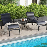 Tangkula 24 Inch Patio Side Table, Cast Aluminum End Table with Adjustable Footpads, Outdoor Small Coffee Table - Photo 9